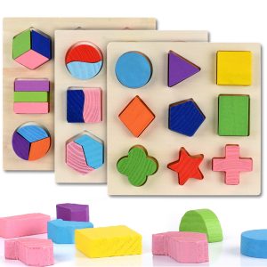 Juguetes educativos para niños - Puzzle geométrico de madera